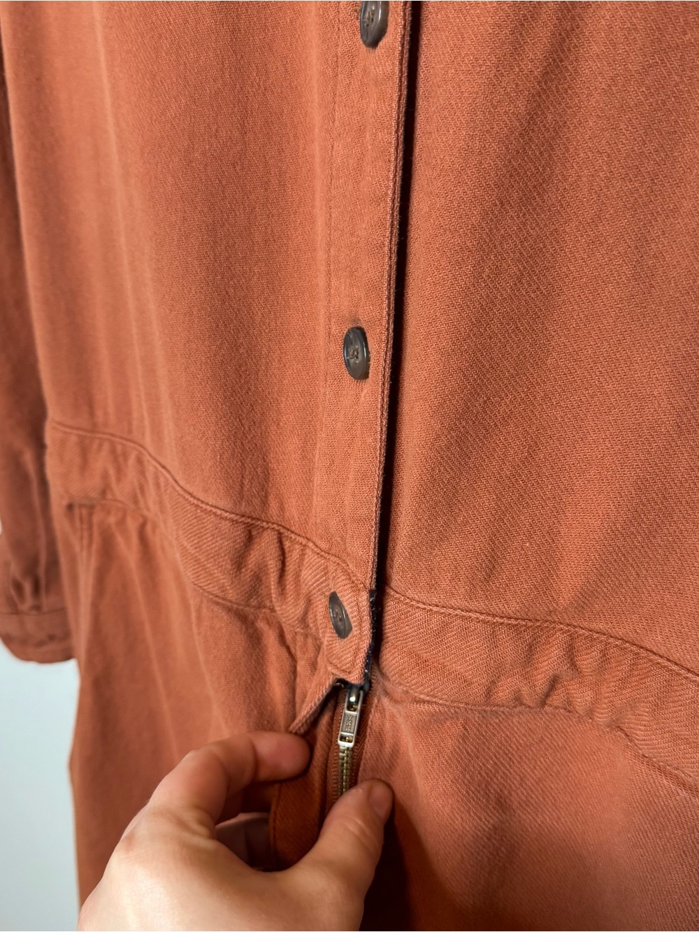 Bridge & Burn Burke Utility Jumpsuit Rust Terracotta Orange Long Sleeve - Picture 10 of 16
